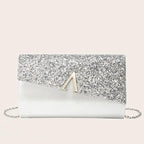 Pochette femme or en forme d'enveloppe champagne / 23 x 6 x 14cm-Argent / 23 x 6 x 14cm-Dorée / 23 x 6 x 14cm-ShopGET® 
