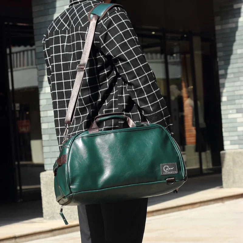 Sac polochon messenger Vert-Noir-ShopGET® 