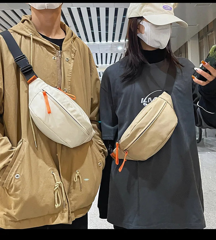 Sac banane blanc en tissu pour homme - ShopGET®