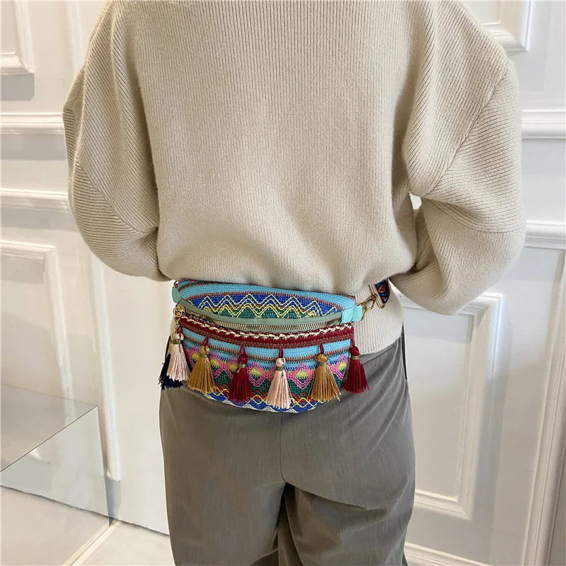 sac banane femme tendance ethnique de style bohème