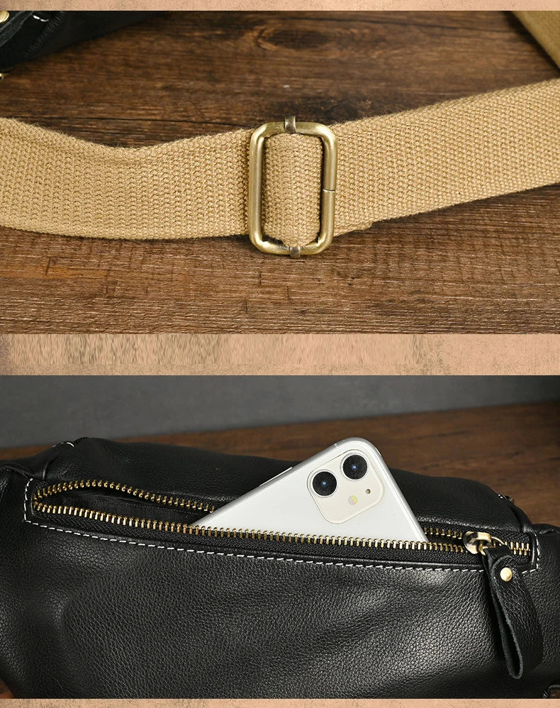 Sac banane homme discret en cuir authentique - ShopGET®