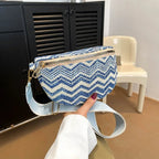 sac banane femme tendance à rayures ondulées