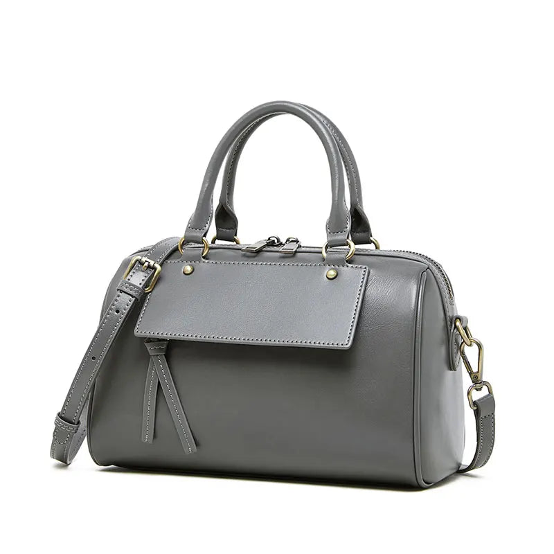 Sac cabas noir Genuine Leather Marron A-Marron B-Marron C-Gris-Noir-ShopGET® 