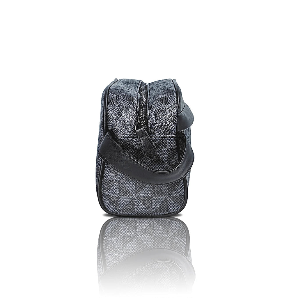 Sacoche pochette homme  en cuir Marron-Noir-ShopGET® 