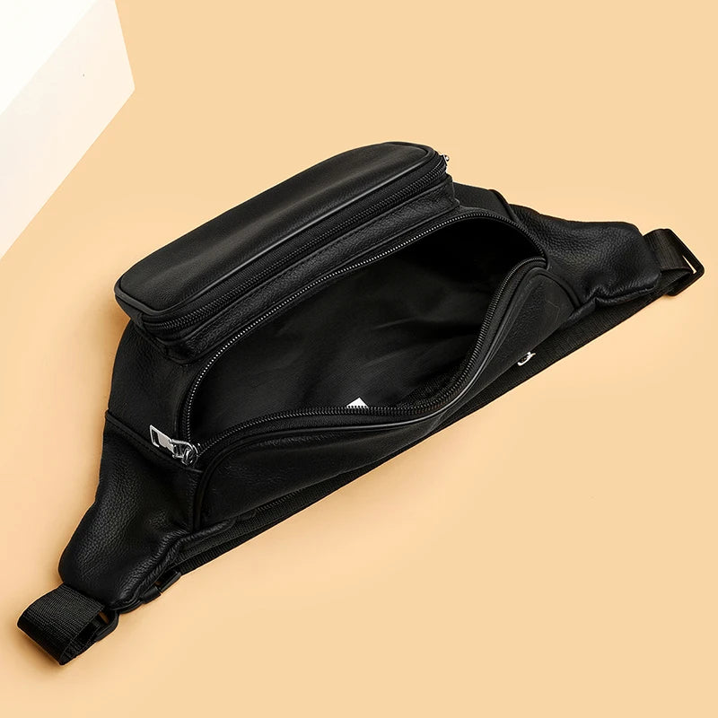 Sac banane homme cuir noir - ShopGET®