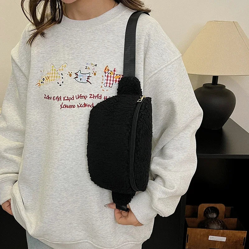 Sac banane velours moumoute de luxe