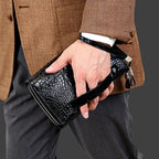Pochette homme décor peau de crocodile Noir / 22cm x 14cm x 4.5cm-Marron / 22cm x 14cm x 4.5cm-ShopGET® 