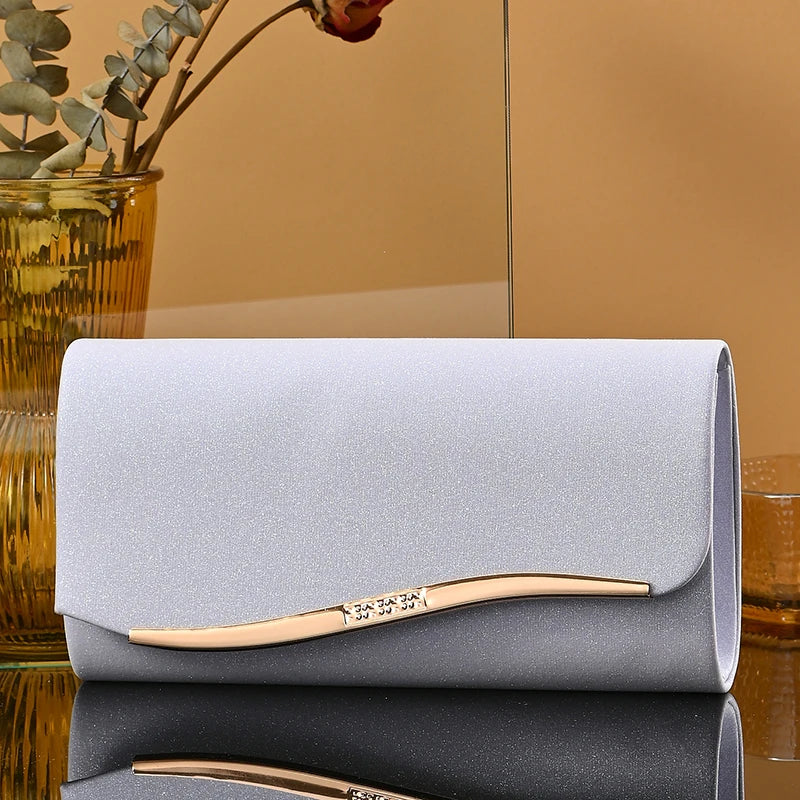 Pochette femme luxe de soirée Blanc-Dorée-Noir-Argent-ShopGET® 