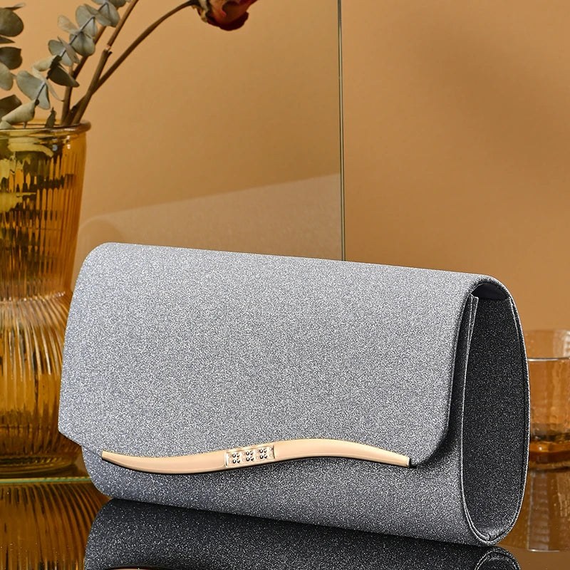 Pochette femme luxe de soirée Blanc-Dorée-Noir-Argent-ShopGET® 