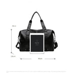 Sac weekend femme business en PU cuir Marron-Noir-ShopGET® 