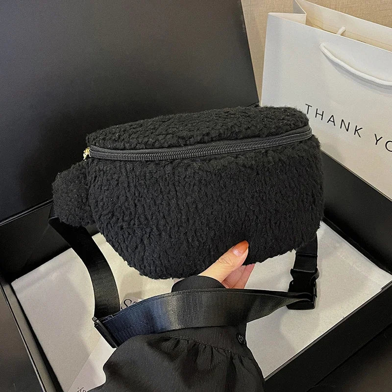 Sac banane velours moumoute de luxe