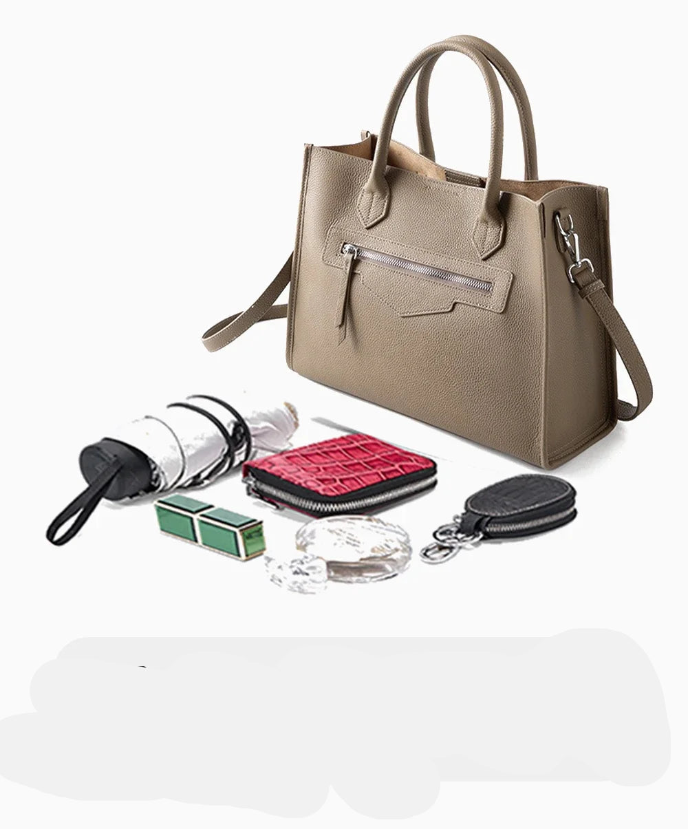 Sac cabas noir simple solide Gris-Noir-ShopGET® 