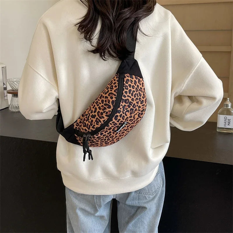 Sac banane léopard à bandoulière solide