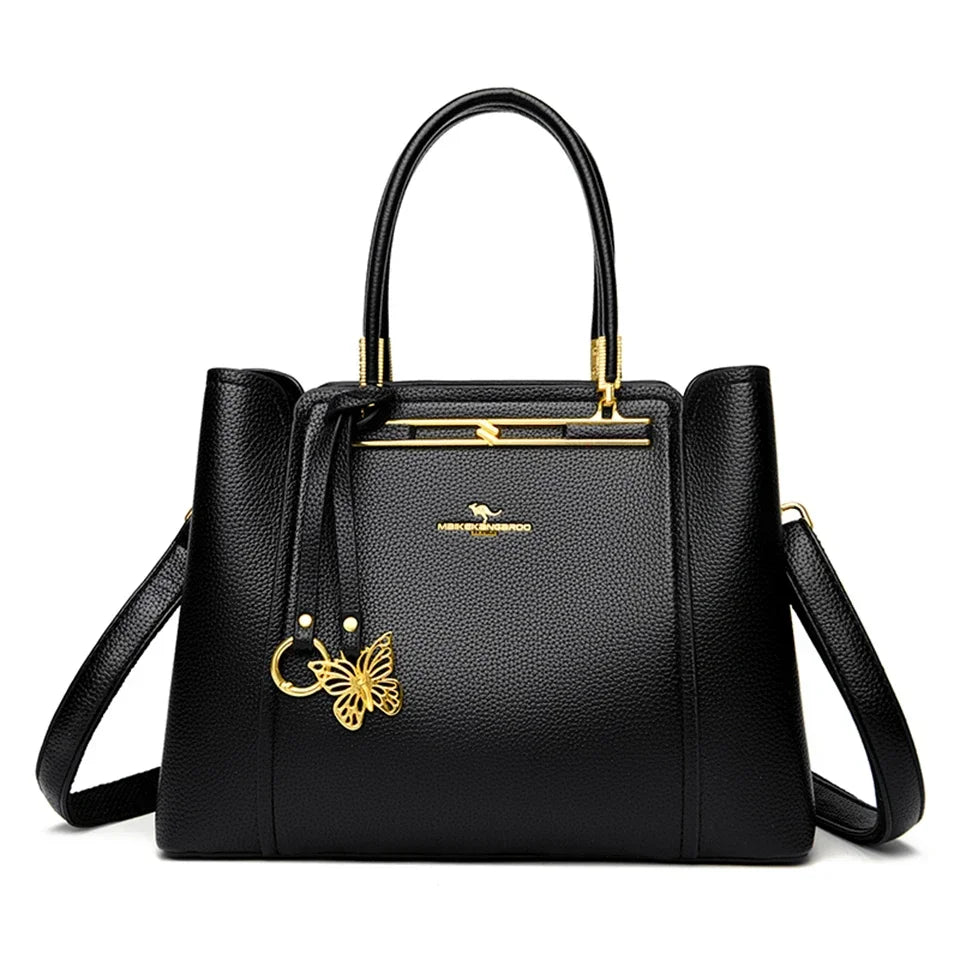 Sac cabas en cuir noir Rouge-Noir-Beige-Kaki-ShopGET® 