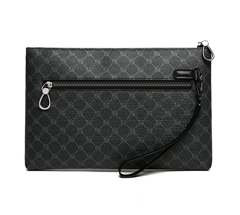 Pochette homme plaid en forme d'enveloppe Noir / 30cm x 19cm x 2cm-Noir / 27cm x 17cm x 2cm-ShopGET® 