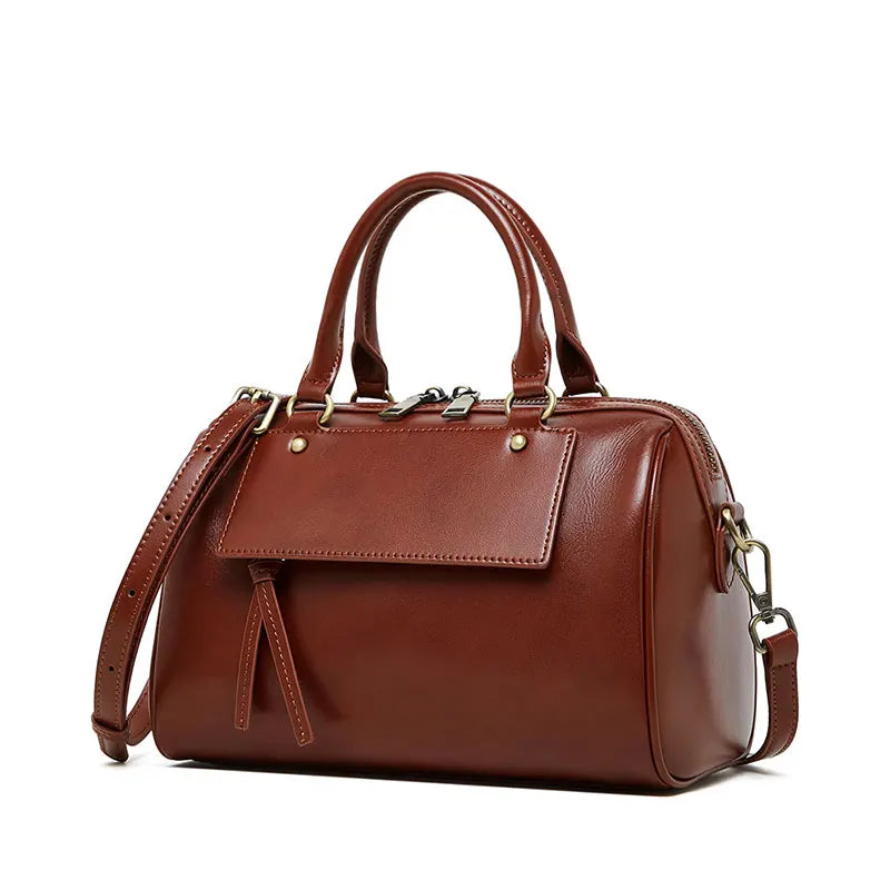 Sac cabas noir Genuine Leather Marron A-Marron B-Marron C-Gris-Noir-ShopGET® 
