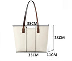 Grand sac cabas en cuir blanc Blanc-Noir-ShopGET® 