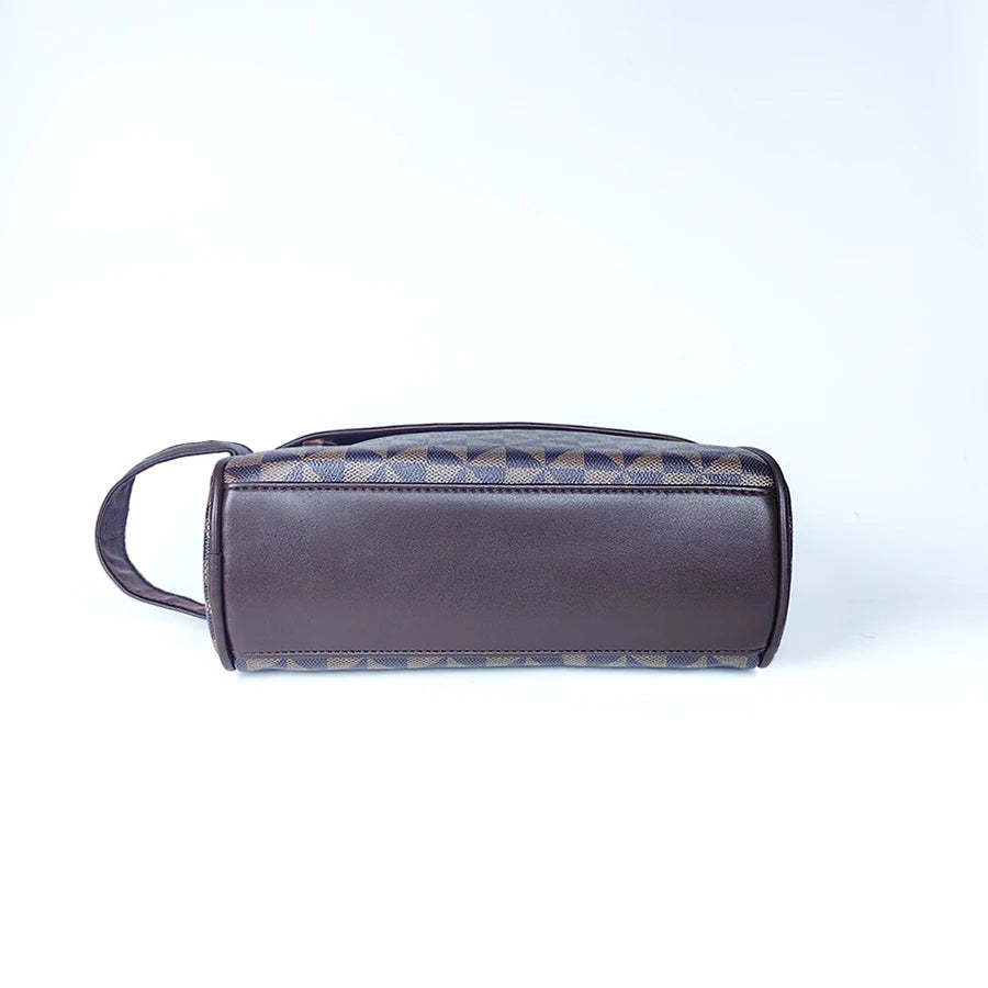 Sacoche pochette homme  en cuir Marron-Noir-ShopGET® 