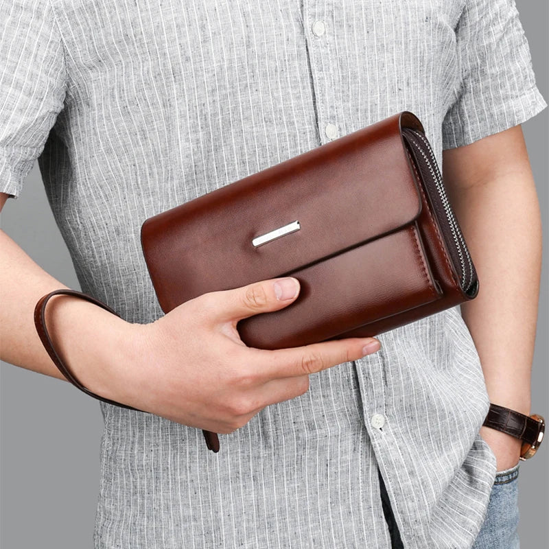 Pochette homme de haute qualité black-Marron A-Marron B-ShopGET® 
