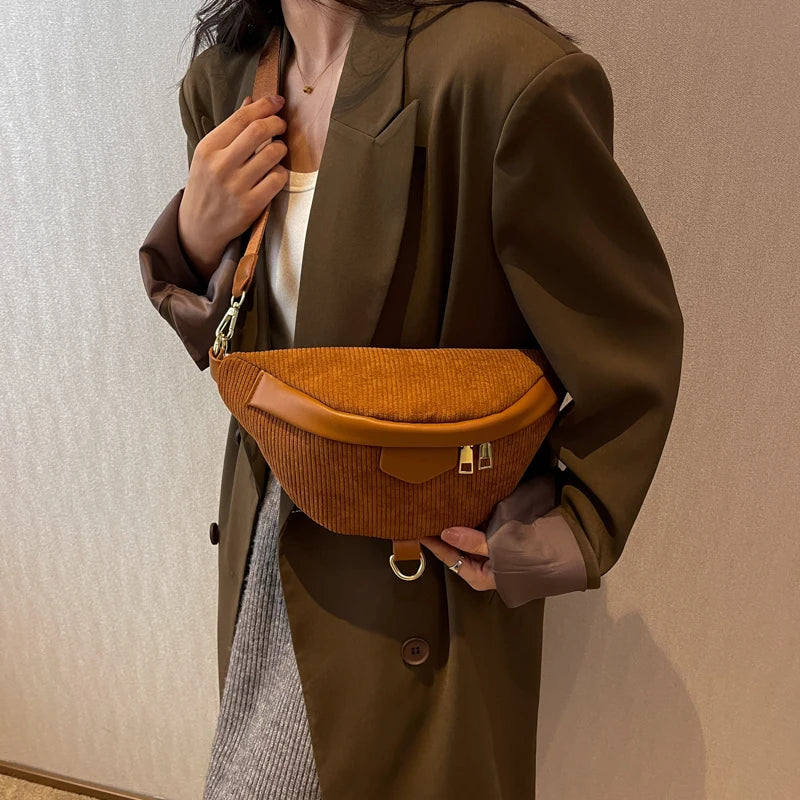 Sac banane femme en velours canvas - ShopGET®