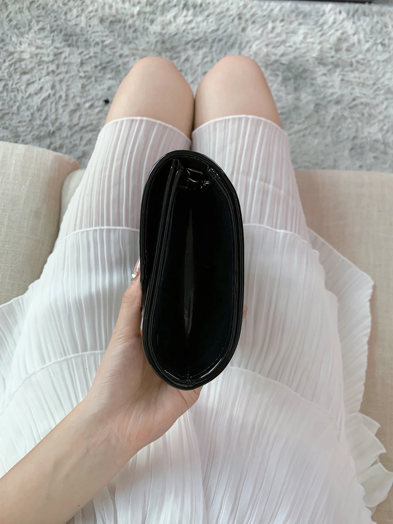 Pochette femme bandoulière minimaliste Kaki-Noir-Blanc-ShopGET® 