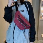 Sac banane femme moumoute noir en velours - ShopGET®