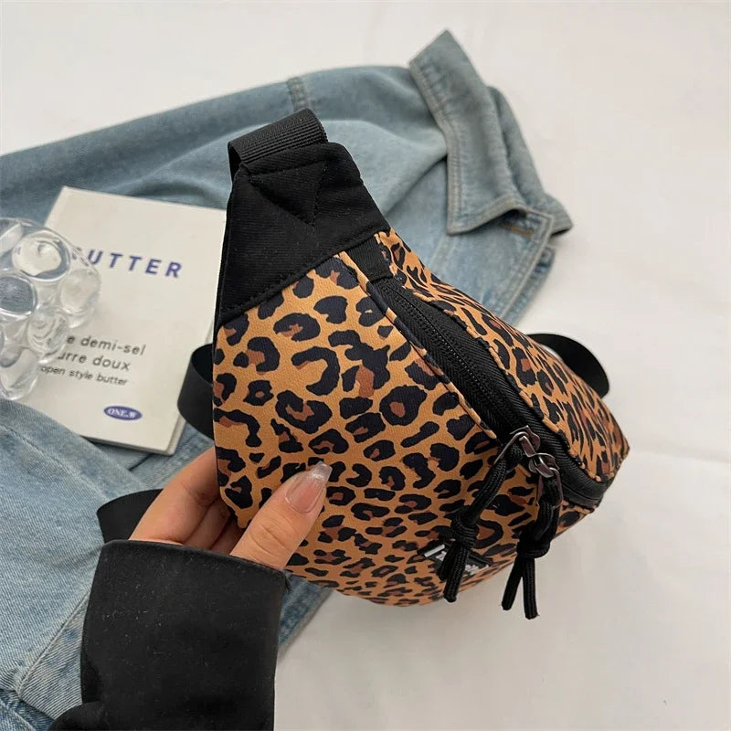 Sac banane léopard à bandoulière solide