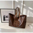 Gros sac cabas femme Marron-Noir-ShopGET® 