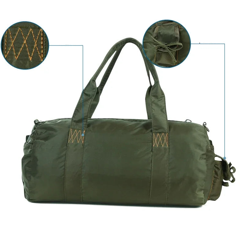 Sac polochon sport femme en nylon Vert / 40 x 13 x 20 cm-Gris / 40 x 13 x 20 cm-ShopGET® 