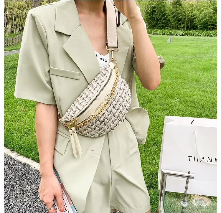 Petit sac banane femme tendance avec chaine