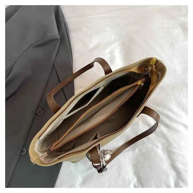 Sac cabas femme pas cher Marron / 40x13x25cm-Noir / 40x13x25cm-Kaki / 40x13x25cm-ShopGET® 