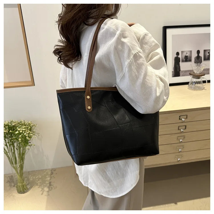 Sac cabas femme vintage Marron / 36x25x12cm-Argenté / 36x25x12cm-Beige / 36x25x12cm-Noir / 36x25x12cm-Multicolore / 36x25x12cm-ShopGET® 