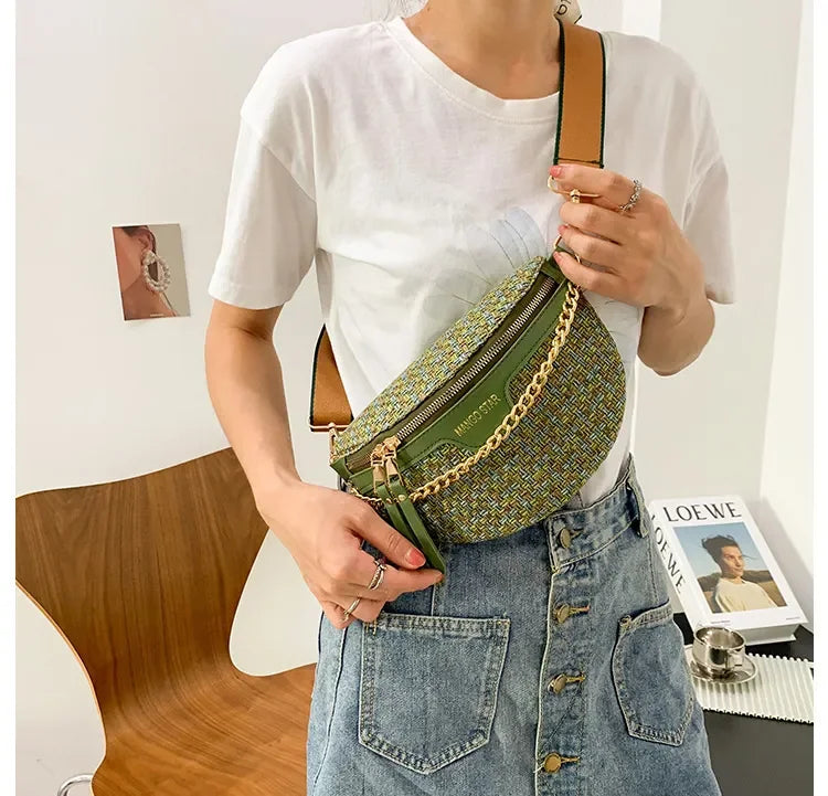 Petit sac banane femme tendance avec chaine
