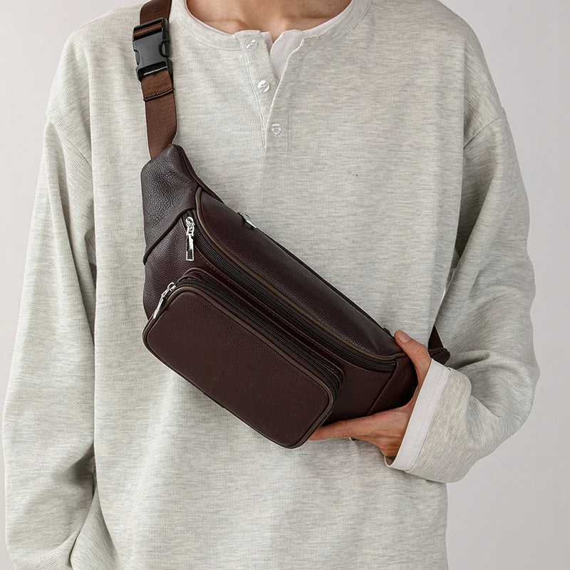 Sac banane homme cuir noir - ShopGET®