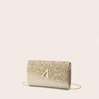 Pochette femme or en forme d'enveloppe champagne / 23 x 6 x 14cm-Argent / 23 x 6 x 14cm-Dorée / 23 x 6 x 14cm-ShopGET® 