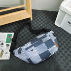 sac banane femme tendance denim plaid