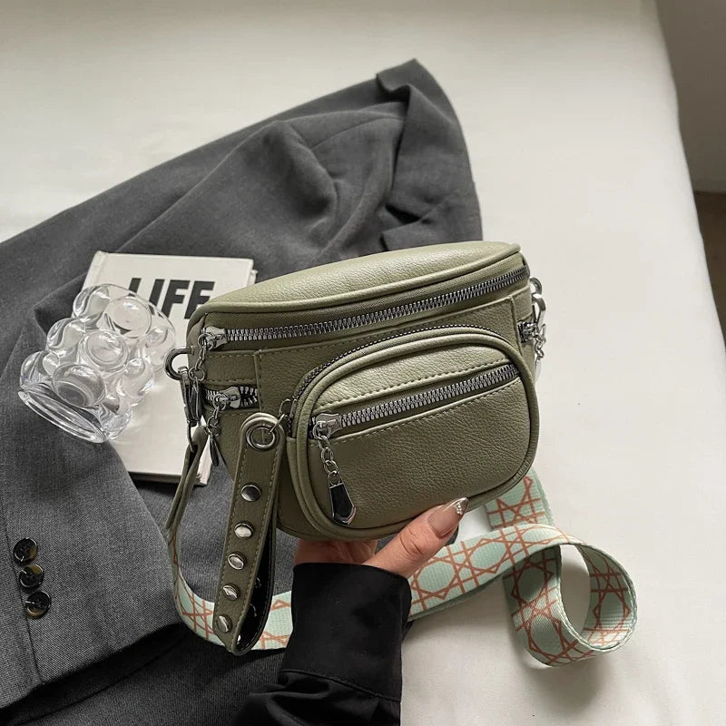 Petit sac banane cuir souple femme