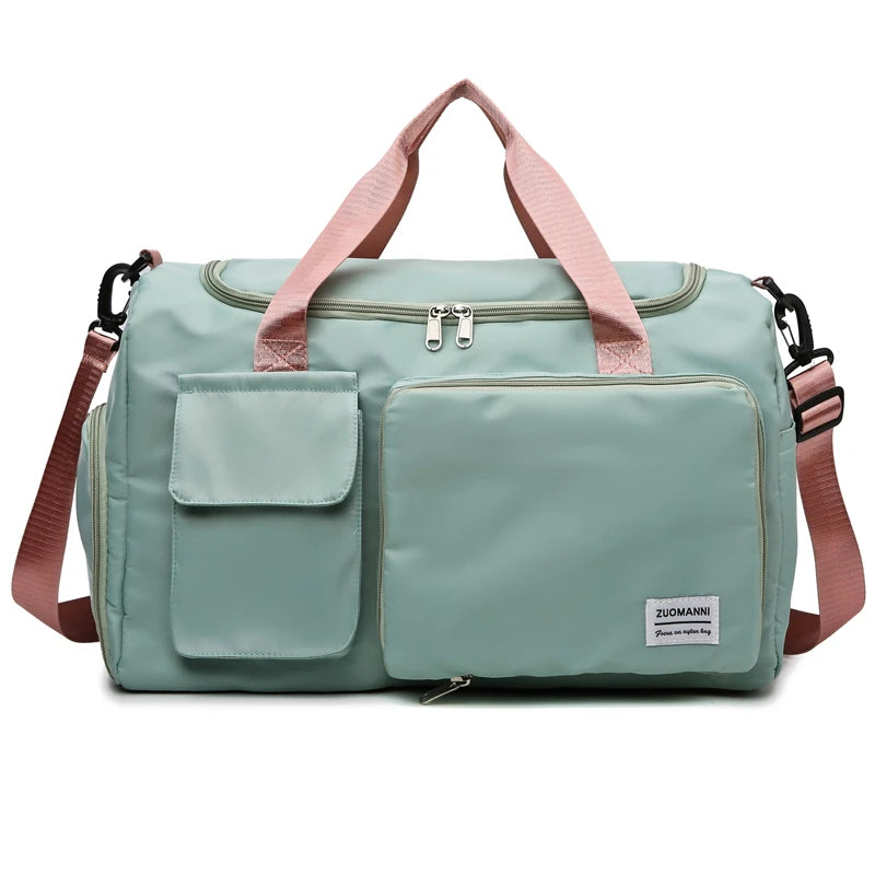 Sac weekend femme multi compartiment Vert-Bleu-Vert rose-Beige-Bleu A-Pourpre A-Gris-Rose A-Rose B-Kaki-Pourpre B-Bleu Ciel-Noir-ShopGET® 