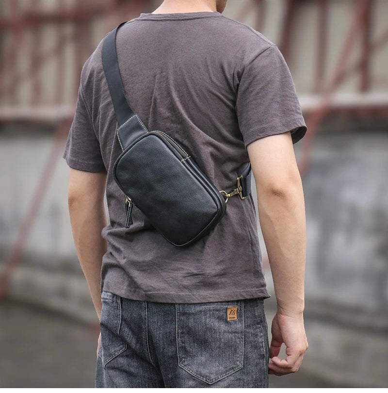 Petit sac banane  cuir peau de vache homme - ShopGET®