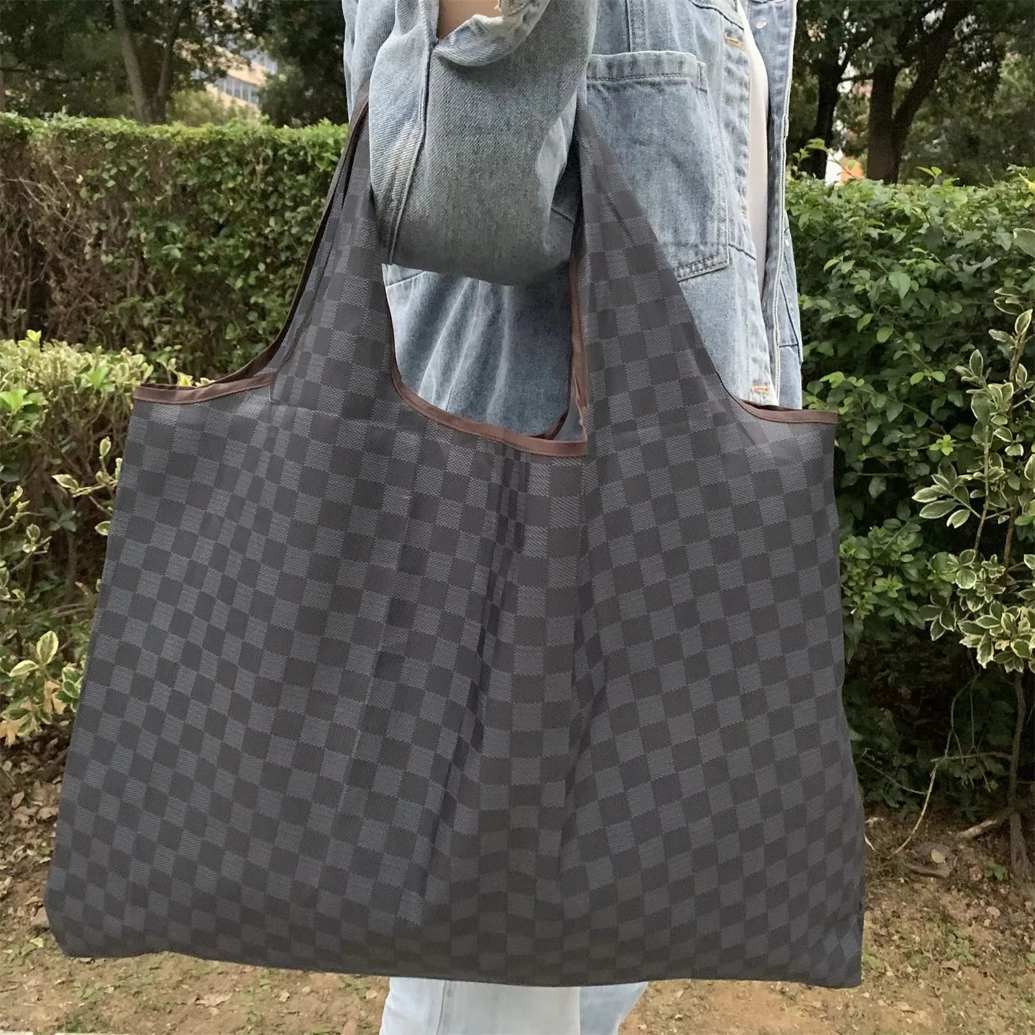 Sac cabas pour les courses Noir / L 53x40cm-Café / L 53x40cm-Rouge / L 53x40cm-ShopGET® 