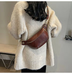 Sac banane en cuir artificiel femme