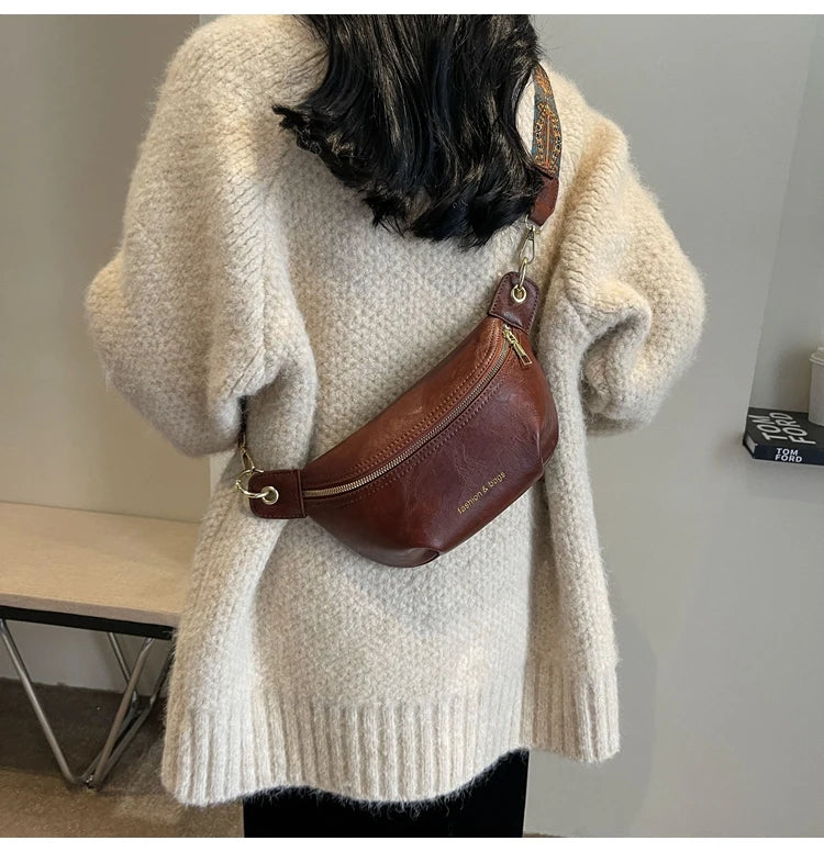Sac banane en cuir artificiel femme