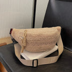 Sac banane velours côtelé rose femme