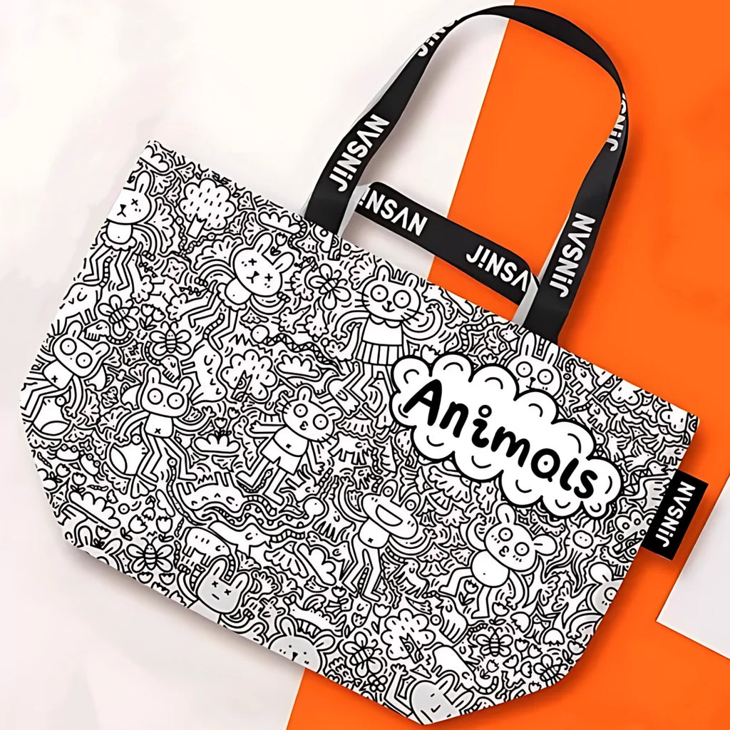 Sac de courses avec décore Caractères / 2PCS-Caractères / 1PC-Rainbow / 1PC-Caractères / 3PCS-Animal Graffiti / 1PC-Good Time / 3PCS-Animal Graffiti / 3PCS-Animal Graffiti / 2PCS-Good Time / 2PCS-Good Time / 1PC-Rainbow / 3PCS-Rainbow / 2PCS-ShopGET® 