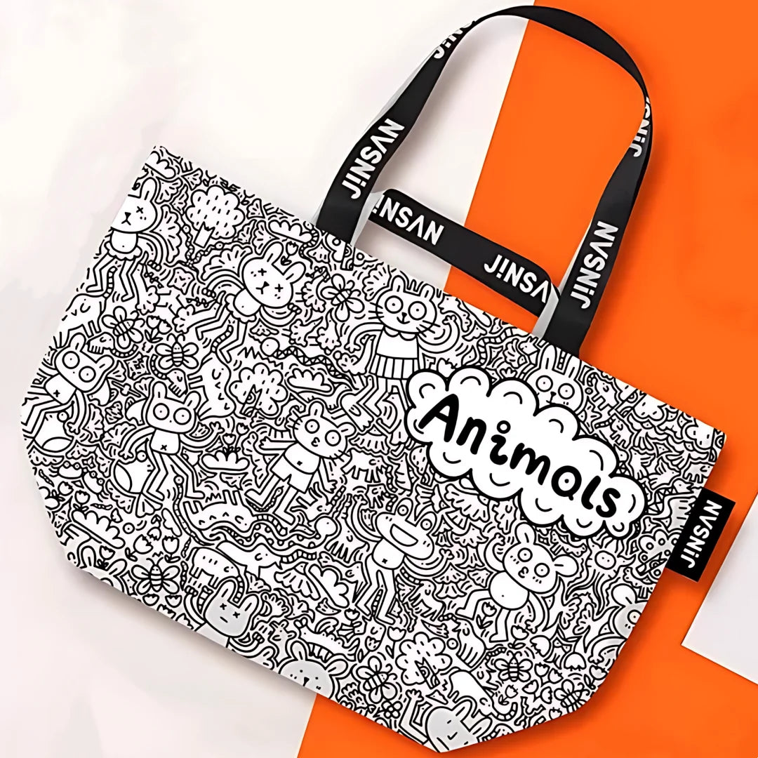 Sac de courses avec décore Caractères / 2PCS-Caractères / 1PC-Rainbow / 1PC-Caractères / 3PCS-Animal Graffiti / 1PC-Good Time / 3PCS-Animal Graffiti / 3PCS-Animal Graffiti / 2PCS-Good Time / 2PCS-Good Time / 1PC-Rainbow / 3PCS-Rainbow / 2PCS-ShopGET® 