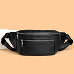 Sac banane cuir noir pour homme