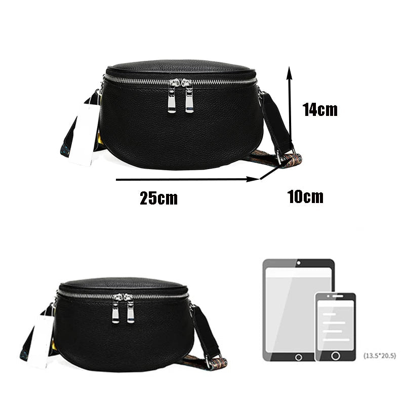 Sac banane femme chic authentique en cuir