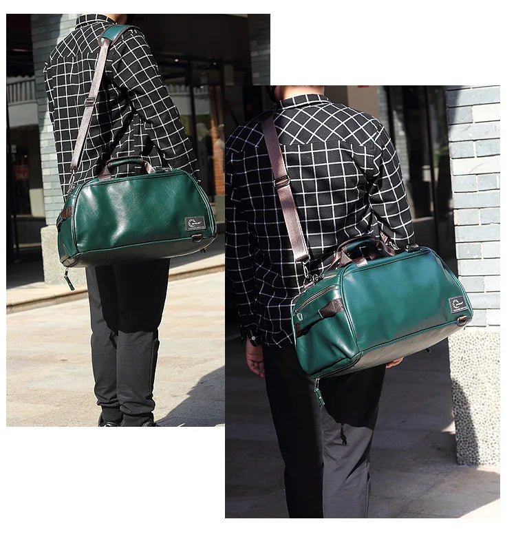 Sac polochon messenger Vert-Noir-ShopGET® 
