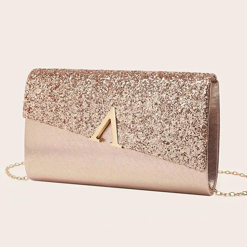 Pochette femme or en forme d'enveloppe champagne / 23 x 6 x 14cm-Argent / 23 x 6 x 14cm-Dorée / 23 x 6 x 14cm-ShopGET® 