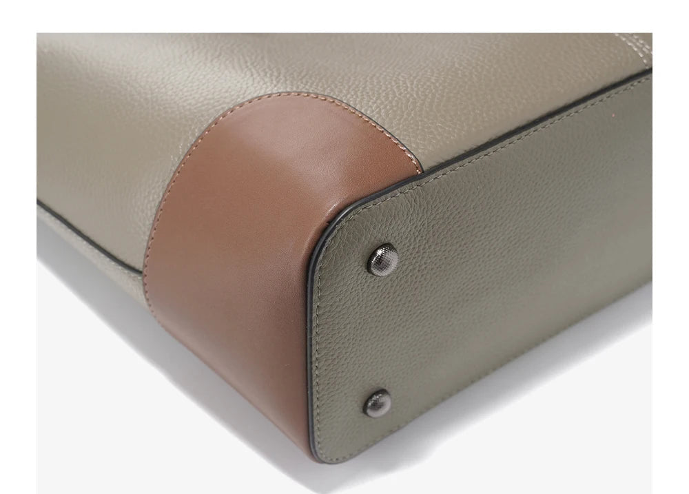 Sac cabas noir pour le travail - Elena Marron-Kaki-Gris-Bleu-Noir-ShopGET® 